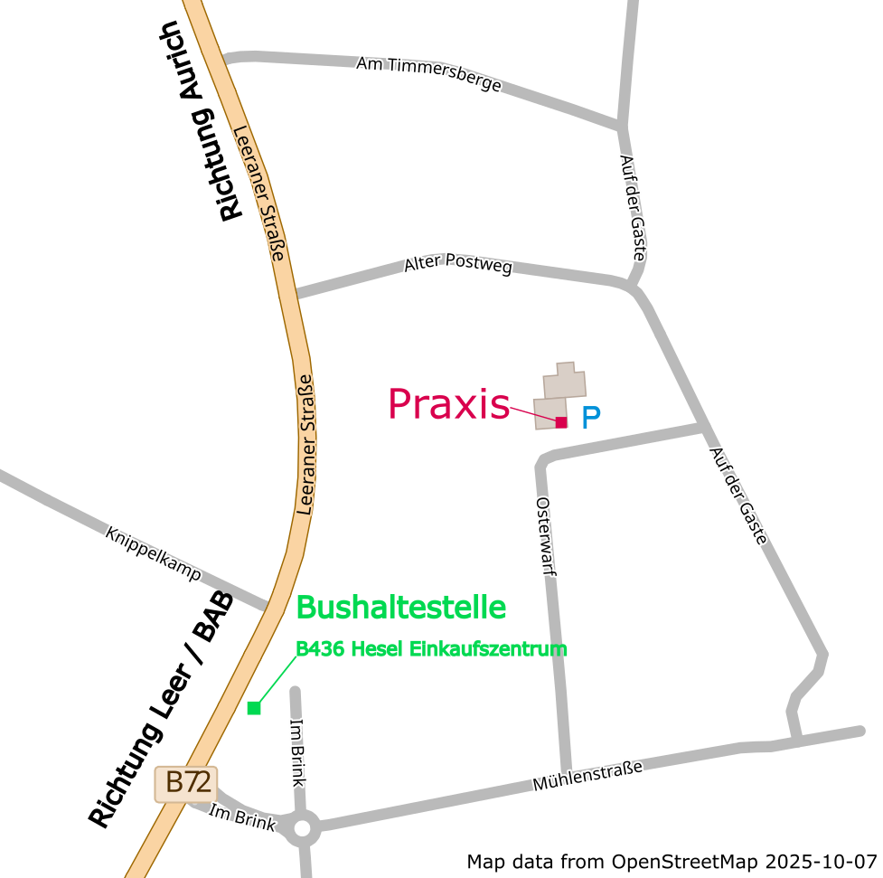 Anfahrtsskizze zu unserem Standort